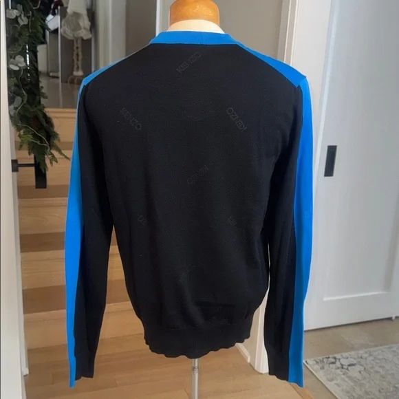 NWOT KENZO Paris Colorblock Knit Sweater Blue Red Black Size M - Picture 3 of 7